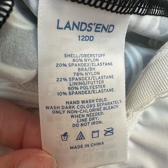 Lands' End Floral Paisley Tankini Swim Top Underwire Women’s Size 12DD - Picture 8 of 10